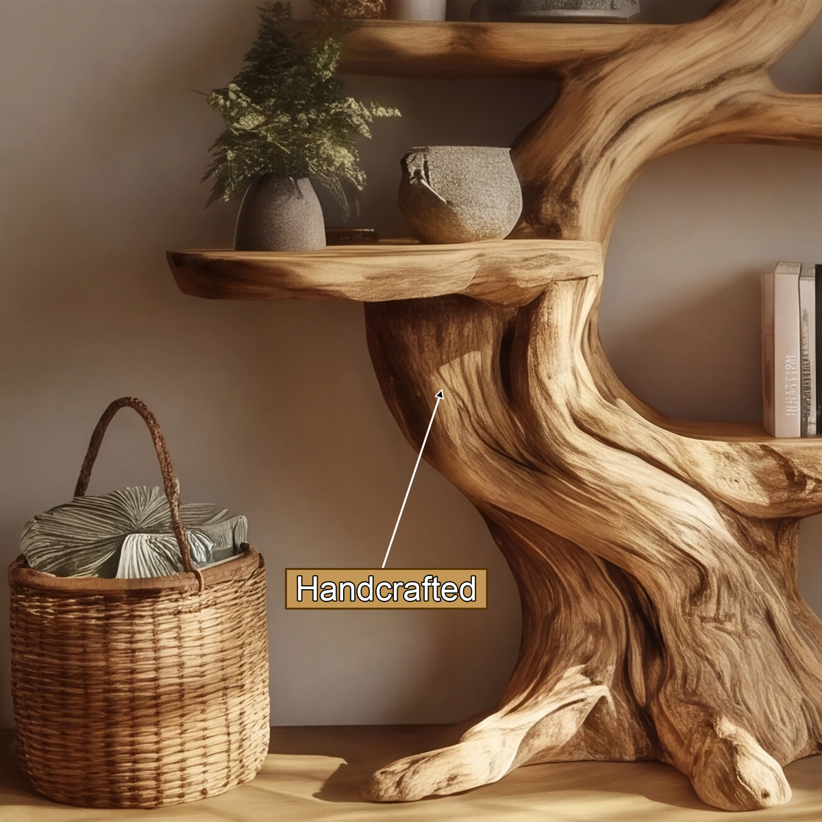 Arborealis Sculpted Solid Wood Tree Bookshelf