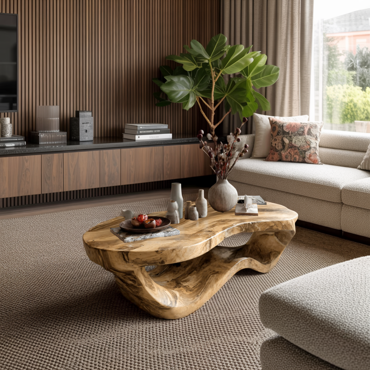 Calven Drift Solid Wood Coffee Table
