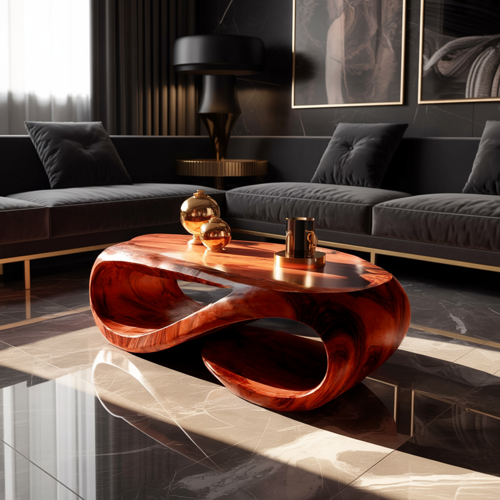 Flowloop Sculpted Solid Wood Coffee Table