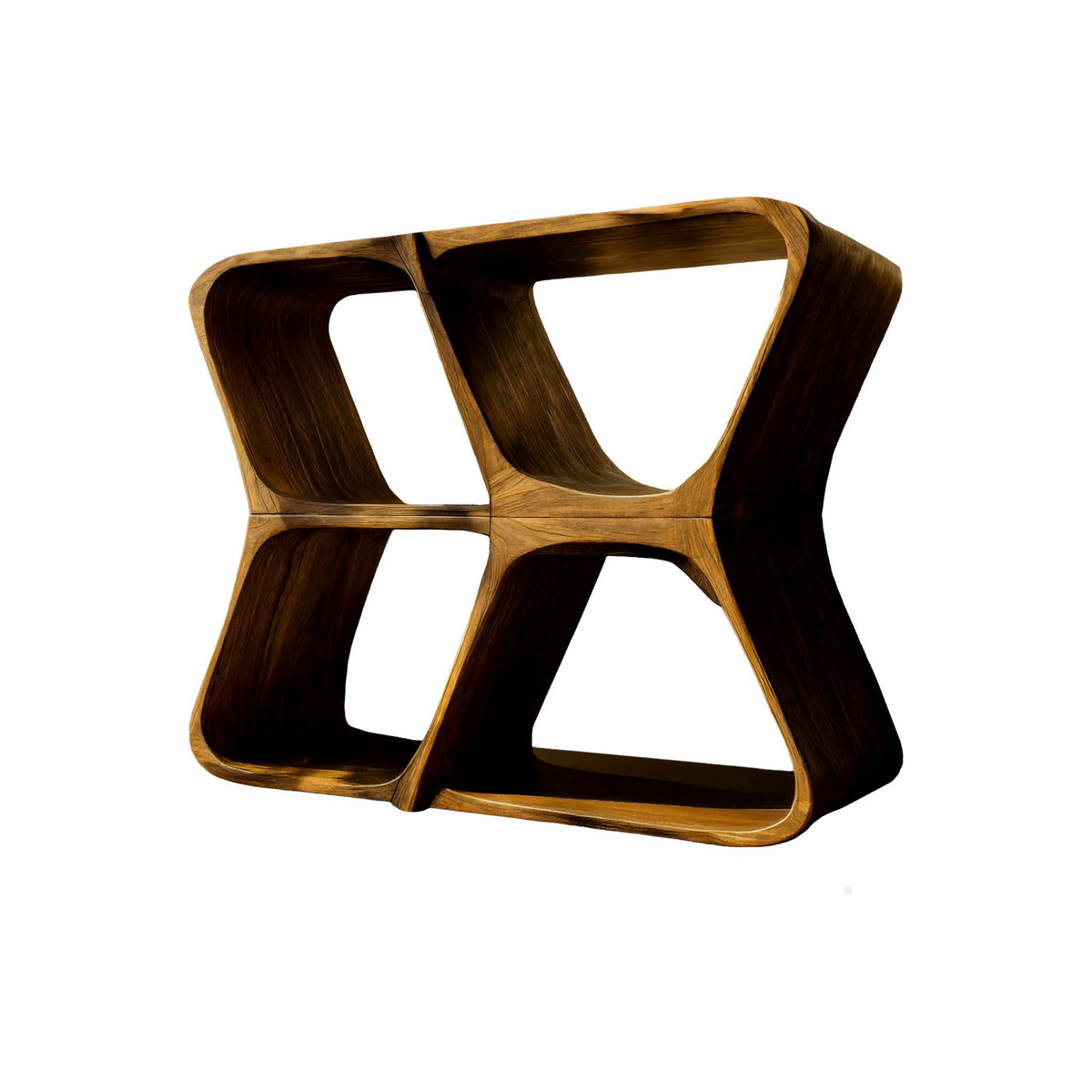 Harmona Sculpted Solid Wood Record Player Stand With Storage