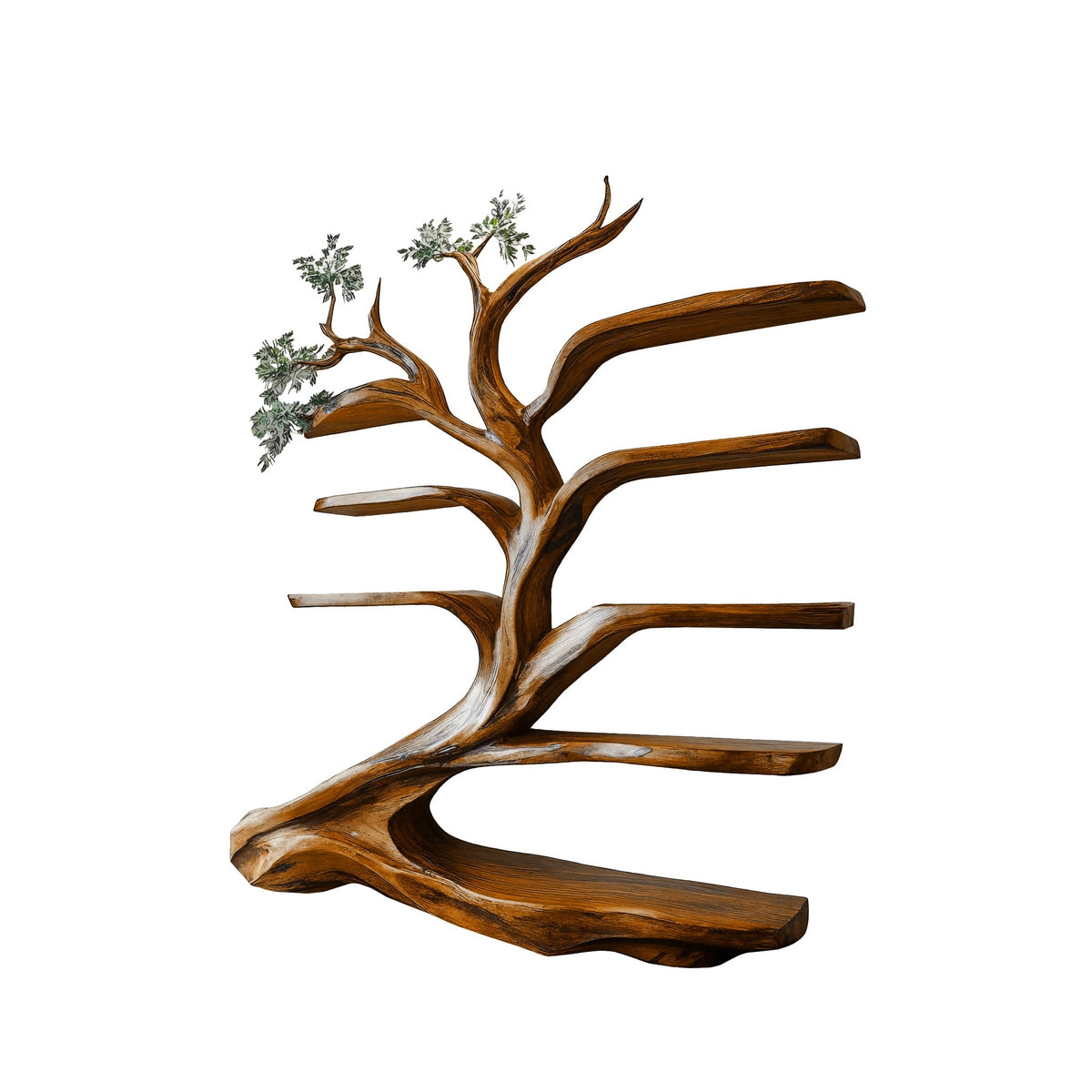 Sylvara Flow Handcrafted Live Edge Tree Bookshelf