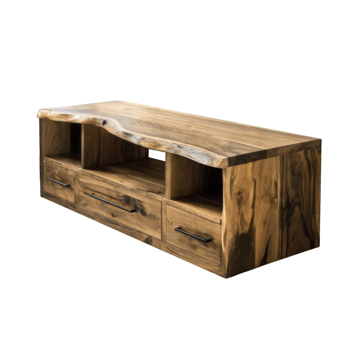 Vareon Live Edge Solid Wood Floating Bathroom Vanity With Drawers