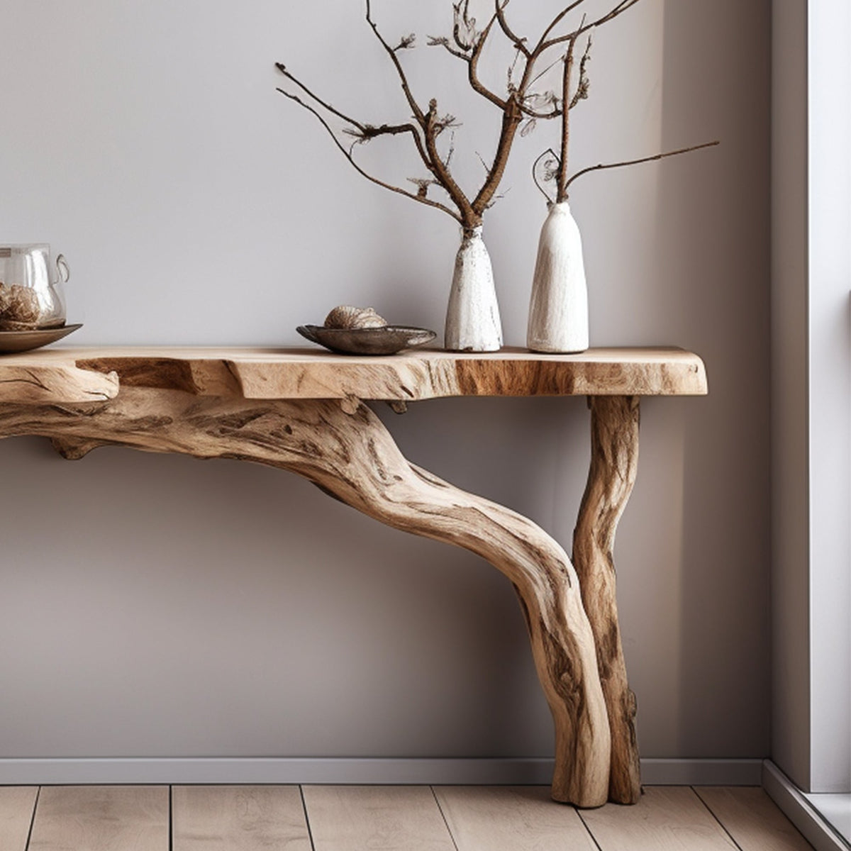 Rustic Wood Floating Side Table For Modern Spaces