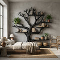 Rustic Tree Bookshelf Living And Library Wall